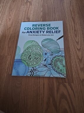 Reverse Coloring Book for Anxiety Relief - Green/Blue